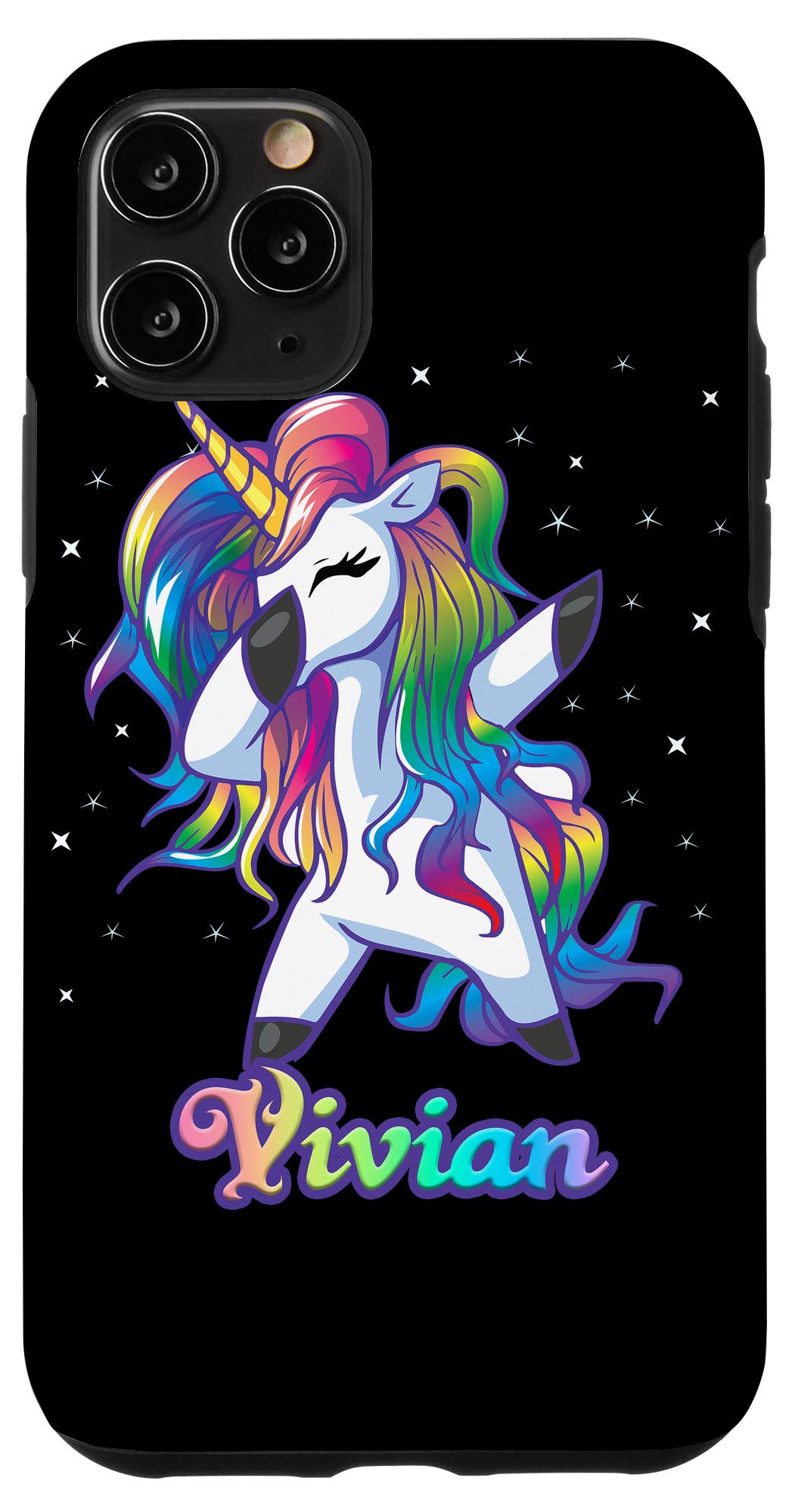 Custom Unicorn Dabbing iPhone 11 Pro Case - Personalized Vivian Design - Durable Protective Cover for Everyday Use, Travel & Work