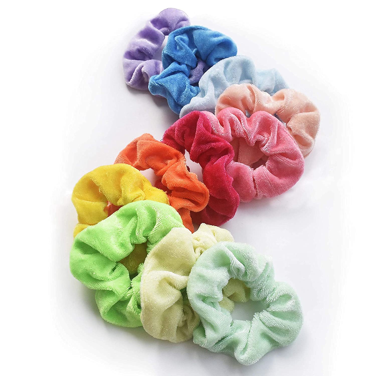 Fameza 24 Pcs Velvet Hair Scrunchies - Soft Elastic Hair Bands for Women & Girls, No-Slip Hair Ties for Ponytails, Buns & Everyday Styling (24 Pack) - Perfect for Workouts, Office & Casual Outfits