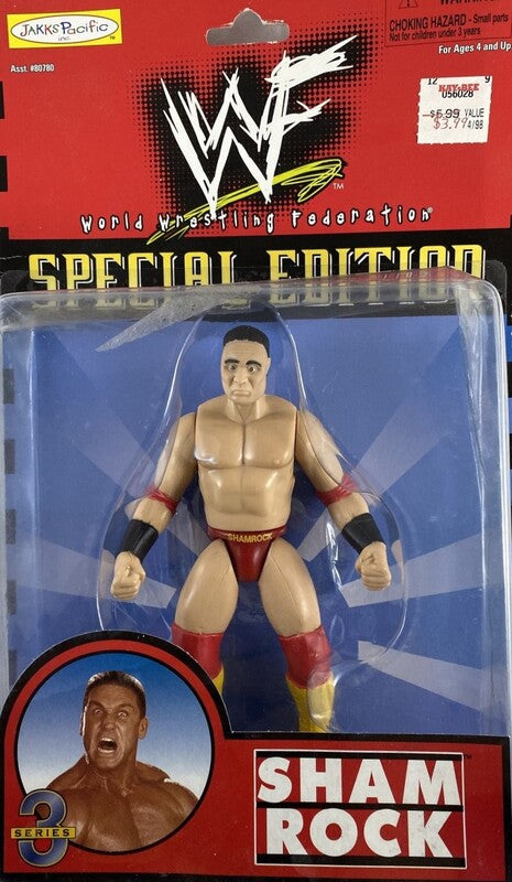 1999 WWF Jakks Pacific Special Edition Series 3 Shamrock Wrestling Action Figure - Exclusive Collectible for Wrestling Fans & Nostalgic Gift for WWF Enthusiasts - Perfect for Display, Play & Memorabilia Collections