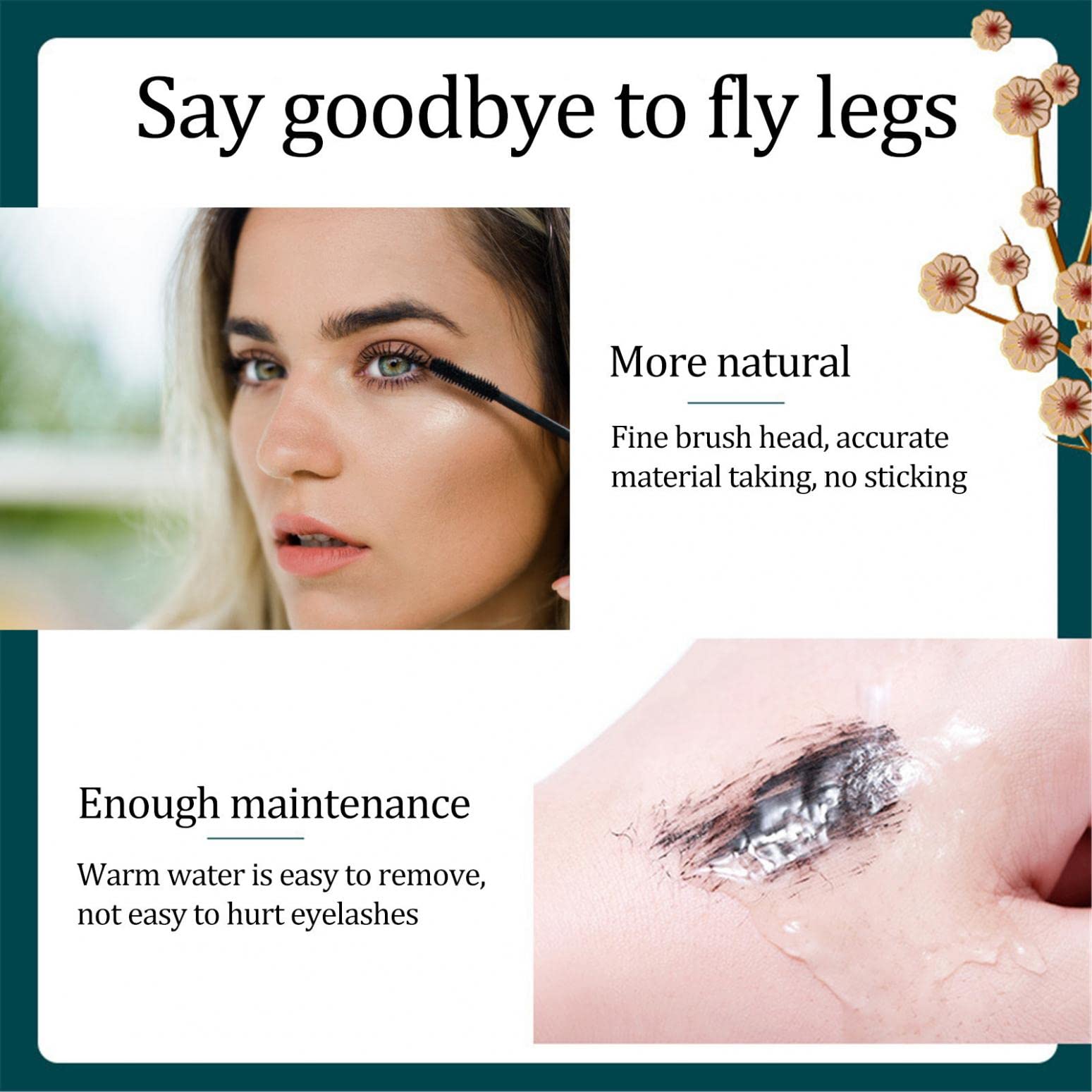 Waterproof Silk Fiber Mascara - Long Lasting, Smudge Proof, Volumizing & Lengthening for Natural Curled Lashes | Quick-Drying Formula for Everyday Makeup & Special Occasions