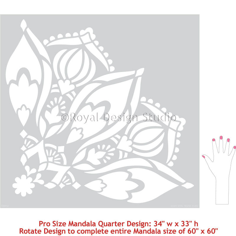 Bhakti Mandala Stencil - Premium Reusable Wall Art Stencil for DIY Home Decor, Yoga Studios & Meditation Spaces