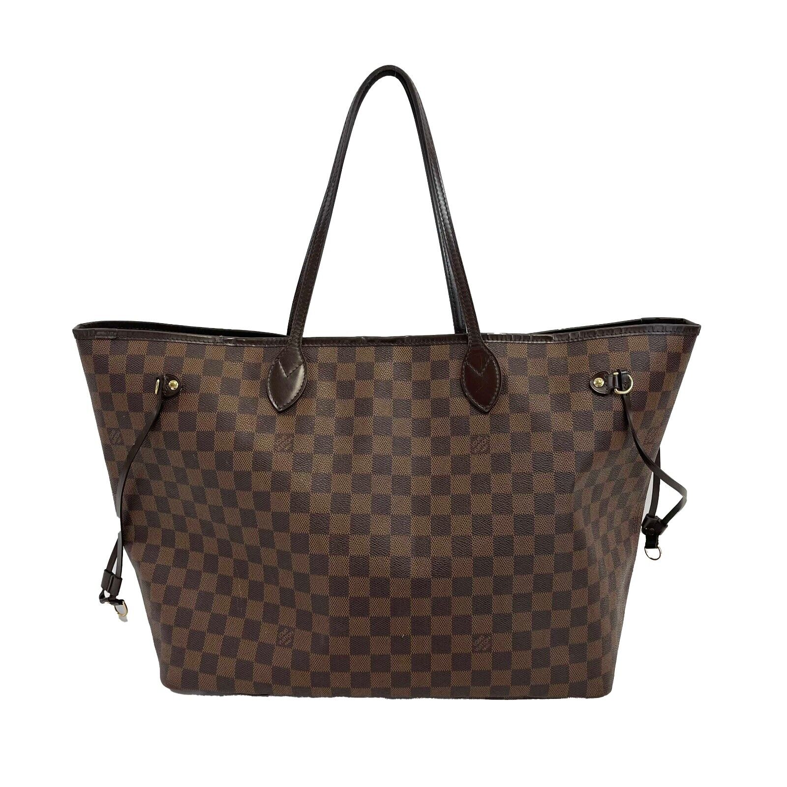 Louis Vuitton Neverfull GM Damier Ebene Brown Tote Bag - Luxury Designer Shoulder Bag for Women, Perfect for Work, Travel & Everyday Use