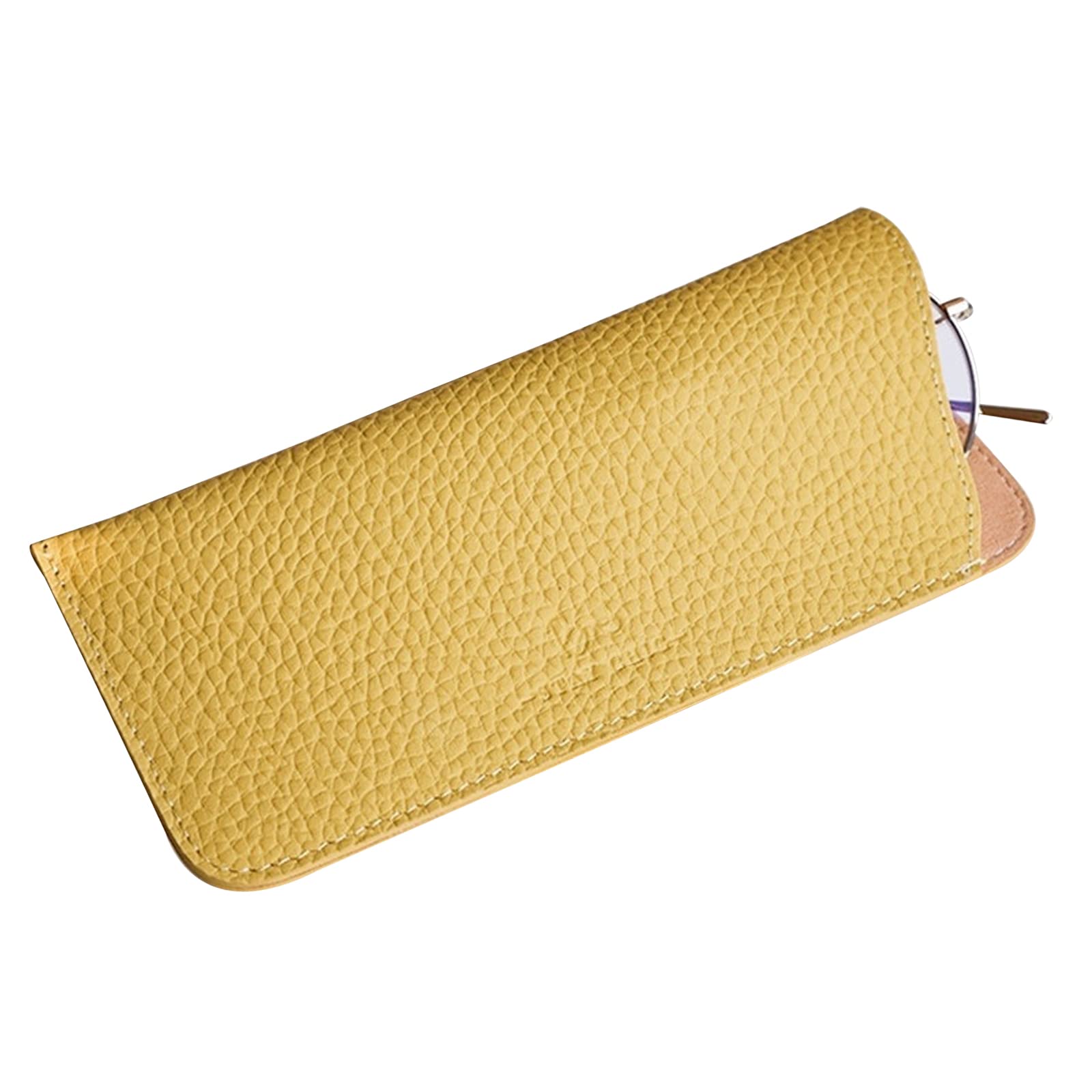 Genuine Leather Glasses Case for Men & Women - Portable Sunglasses & Eyeglasses Pouch - Protective Storage for Reading Glasses, Travel & Daily Use