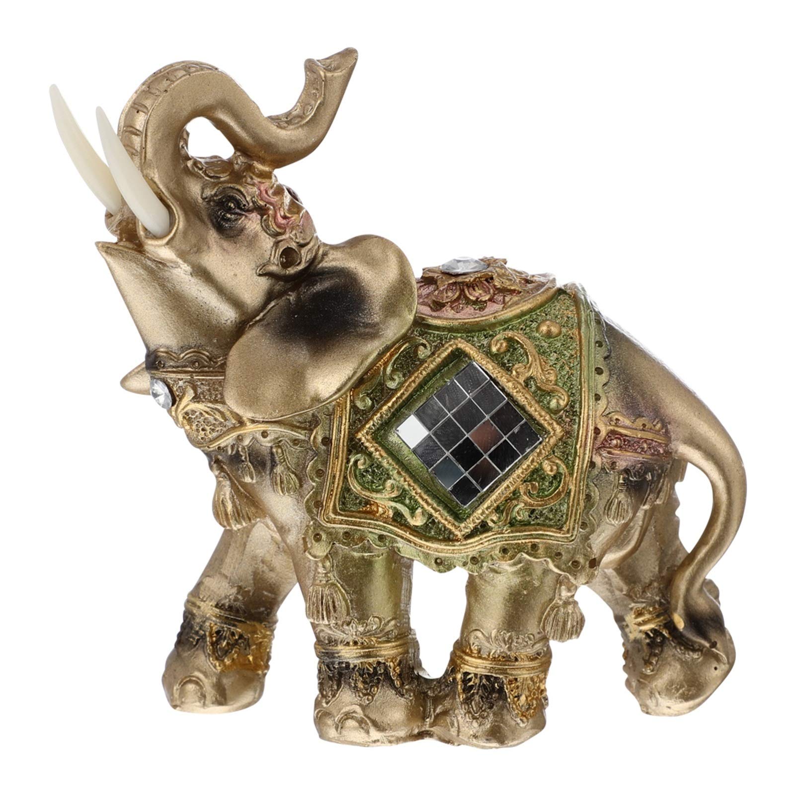 BESPORTBLE Vintage Elephant Statue - Lucky Wealth Elephant Figurine with Upward Trunk for Home & Office Decor | Feng Shui Gift, Living Room Centerpiece, Meditation Space Accent