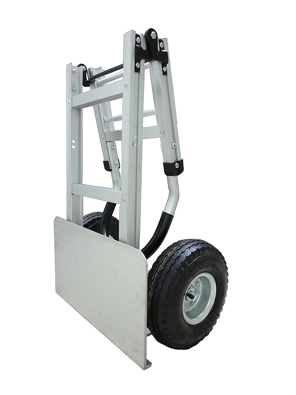 Heavy Duty Full Size Aluminum Folding Hand Truck with Extra Large Nose Plate - 10