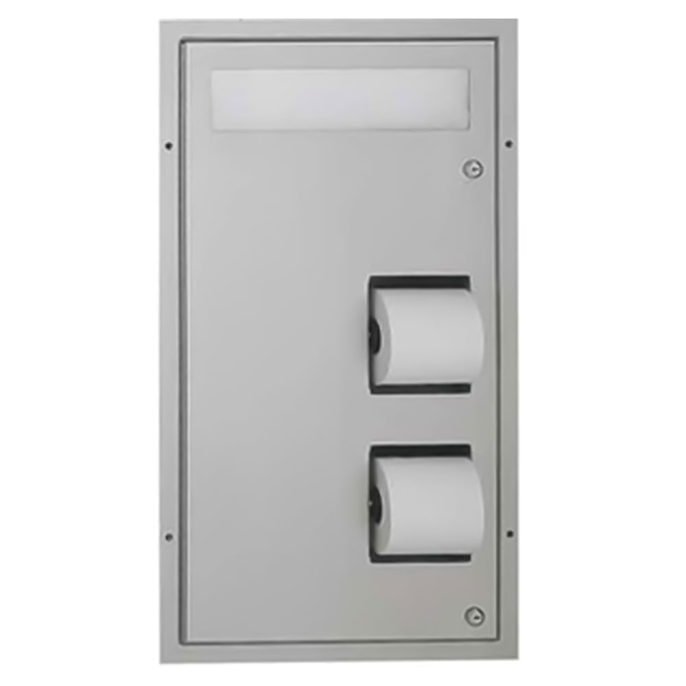 ASI 0485 R Recessed Toilet Paper & Seat Cover Dispenser - Satin Finish for Restrooms, Bathrooms & Commercial Spaces