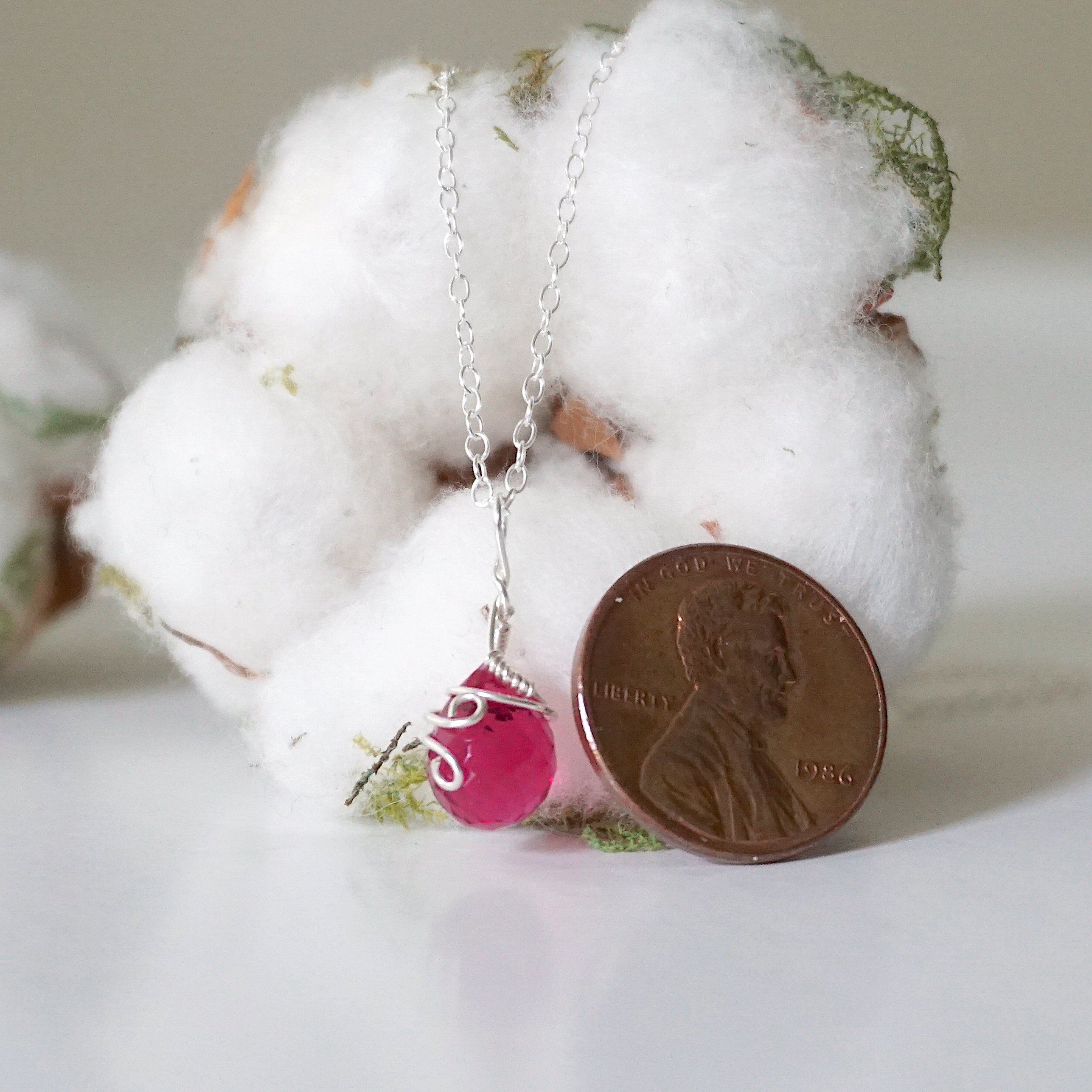 Pink Tourmaline Sterling Silver Charm Necklace - Elegant Jewelry for Women, Perfect for Gifts, Parties & Special Occasions