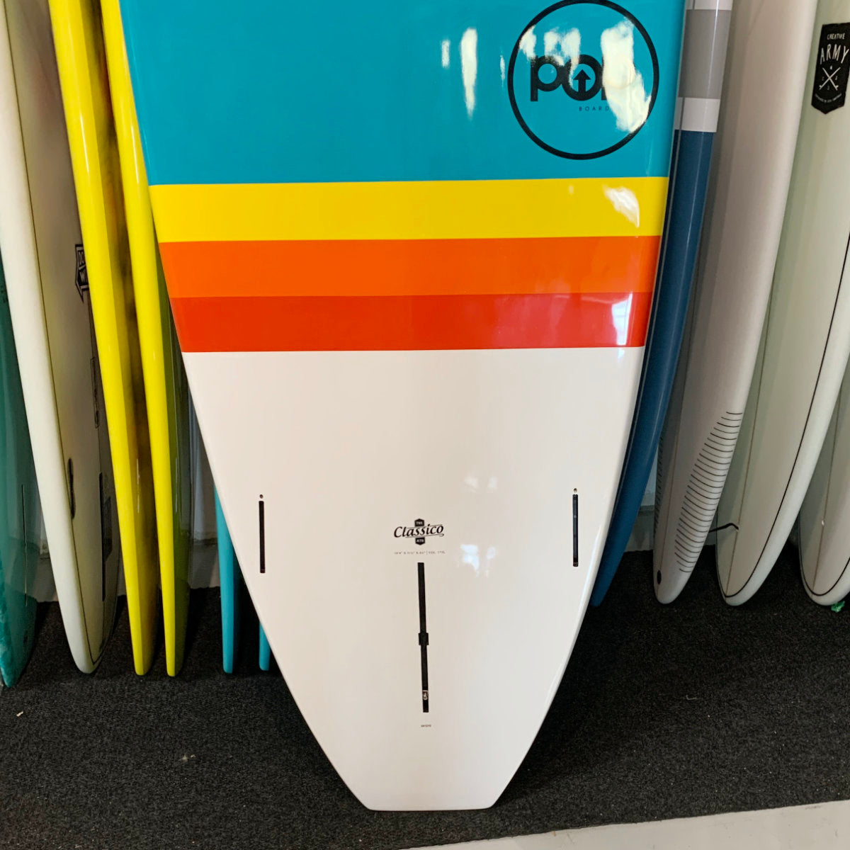 POP 10'6 Rigid Stand Up Paddle Board - Classico Turquoise & Yellow - Perfect for Surfing, Yoga & Fitness on Lakes, Rivers & Oceans