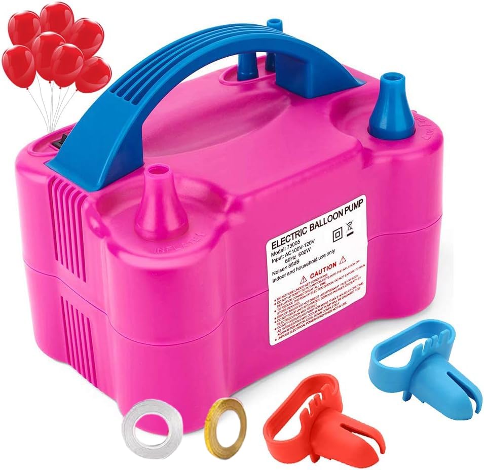Portable Electric Balloon Pump - 110V 600W Fast Inflation for Party, Wedding, Holiday Decorations - Perfect for Birthday Celebrations, Baby Showers & Event Decor