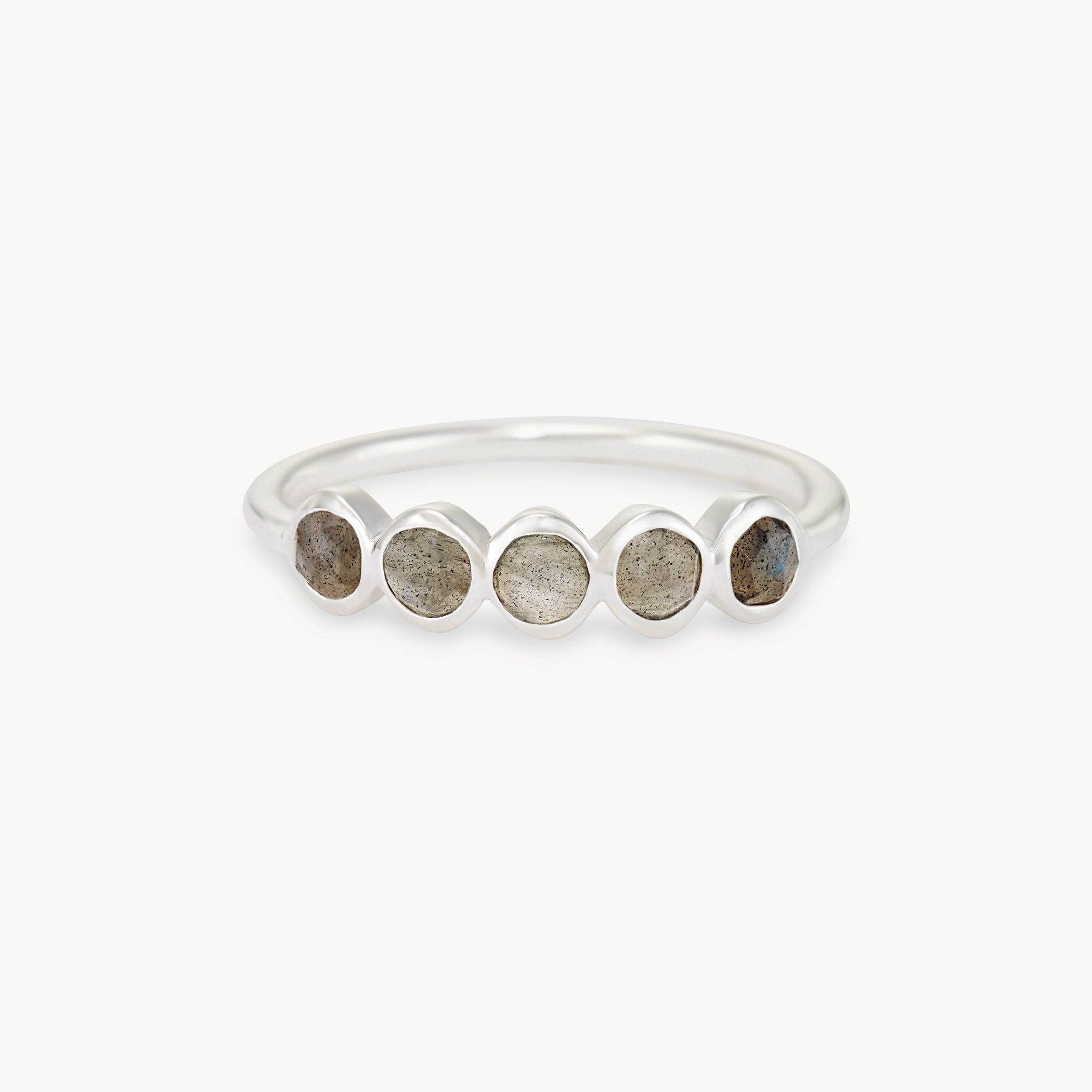 Labradorite Five Stone Mood Ring in Sterling Silver with Genuine Labradorite Gemstones – Perfect for Gifts, Healing, and Spiritual Jewelry