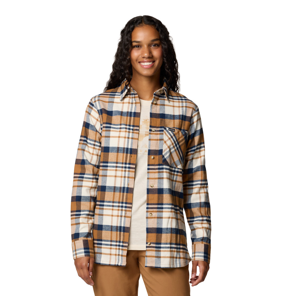 Columbia Calico Basin™ Flannel Long Sleeve Shirt for Women - Soft & Warm Plaid Button-Up Shirt - Perfect for Hiking, Camping & Outdoor Adventures