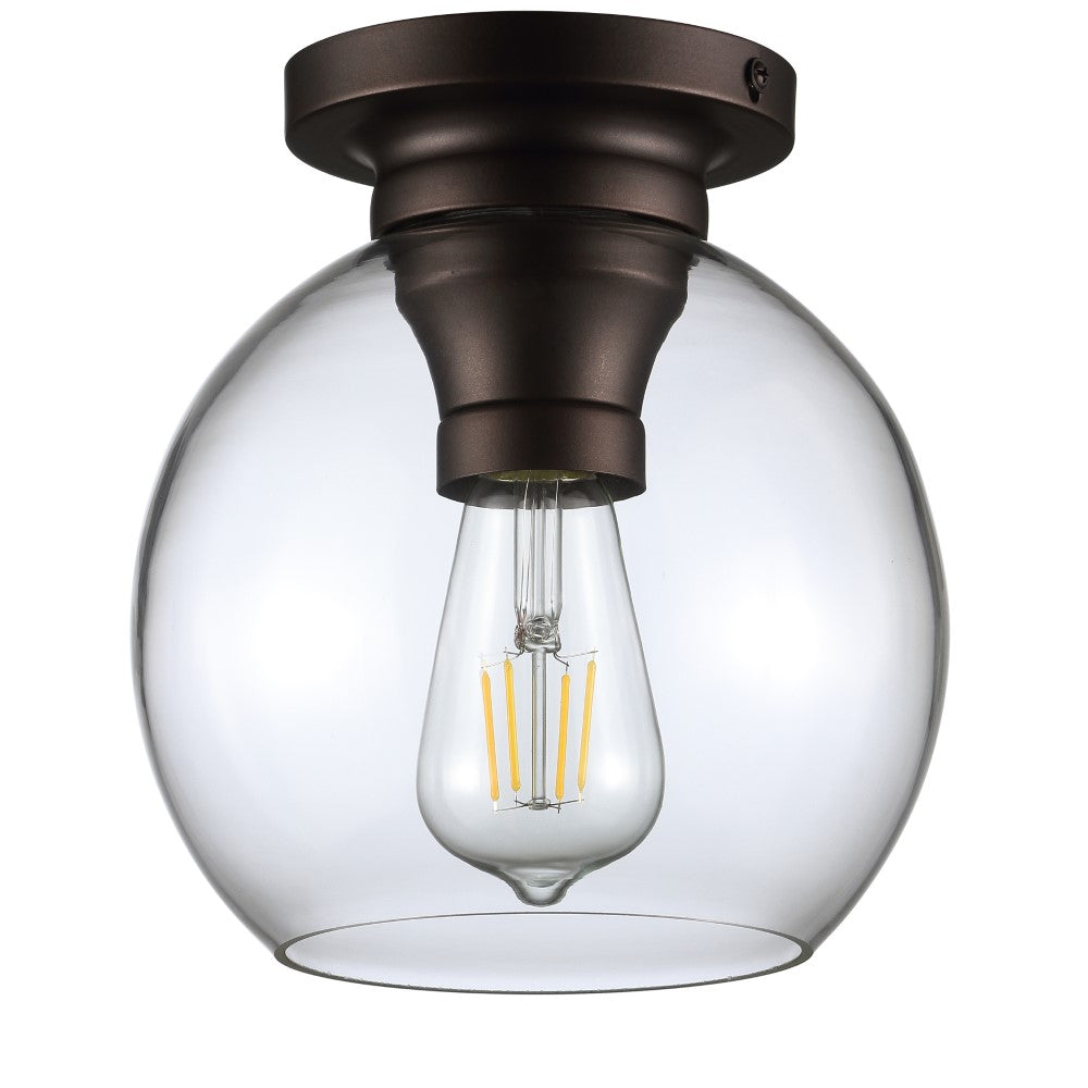 Atlas 7.75 Inch Modern LED Flush Mount Ceiling Light - Brushed Nickel & Glass Fixture for Bedroom, Kitchen, Hallway, or Closet Lighting