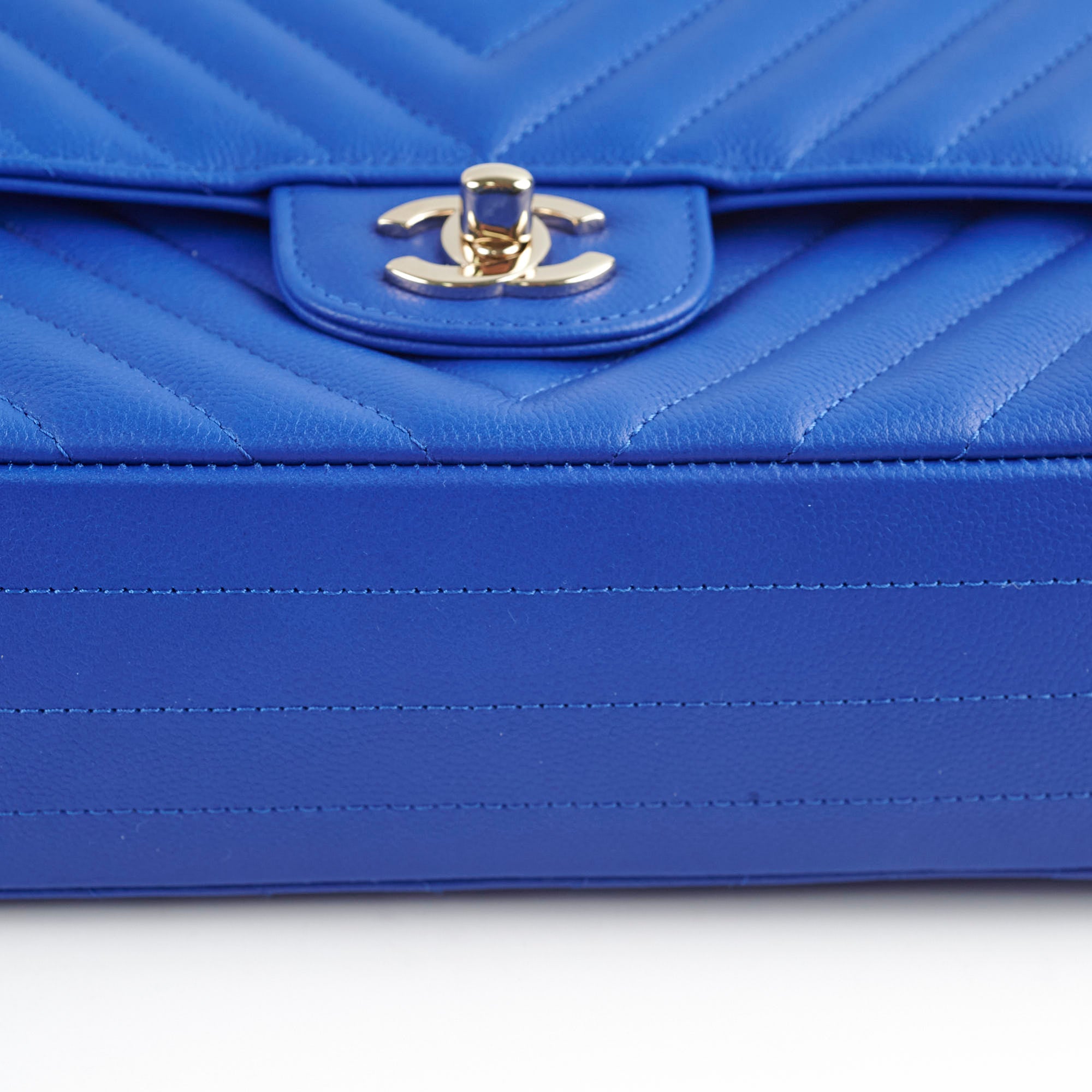Chanel Medium/Large Caviar Chevron Classic Cobalt Blue Handbag 2021 - Luxury Designer Shoulder Bag for Women, Perfect for Parties, Weddings & Special Occasions