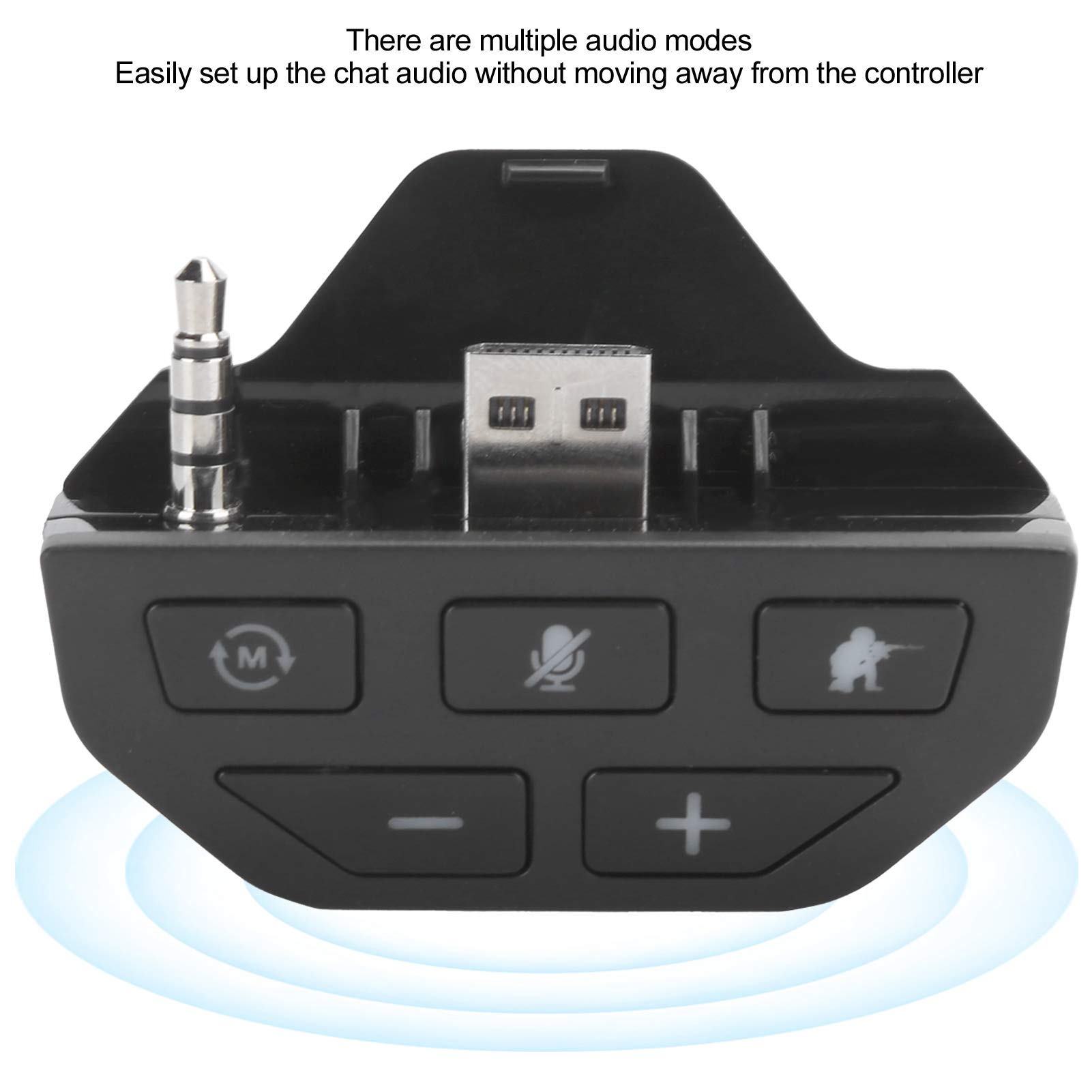Xbox One Wireless Controller Headset Adapter with 3.5mm Audio Jack & Chat Function - Black | Compatible with Xbox One/S/X Controllers | Perfect for Online Gaming & Voice Chat