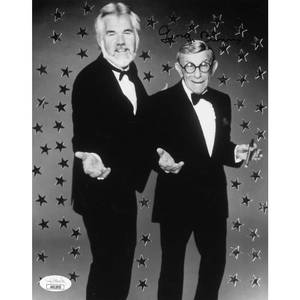 George Burns Autographed 8x10 Photo with JSA COA - Vintage Comedian Signed Memorabilia - Perfect for Collectors, Fans, and Home Theater Decor