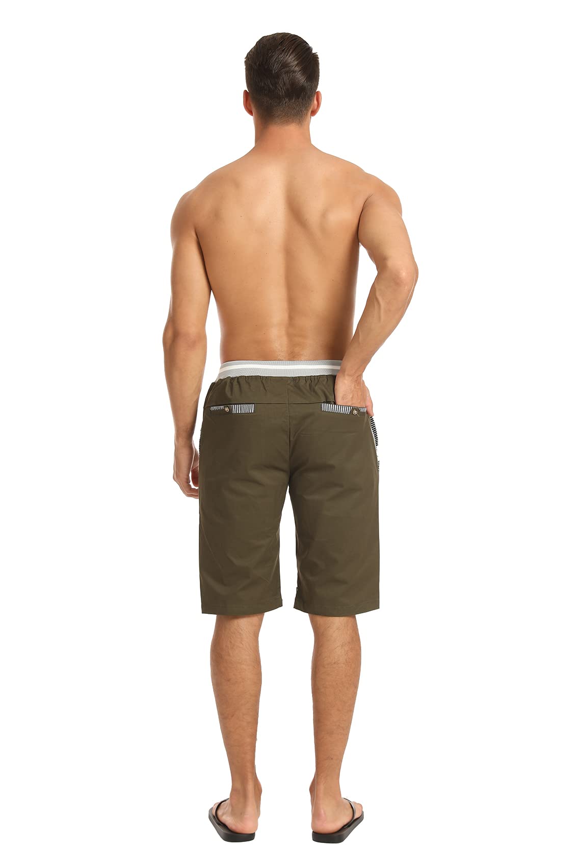STICKON Men's Casual Classic Fit Drawstring Shorts - Elastic Waist Summer Beach Shorts with Pockets | Perfect for Swimming, Vacation & Outdoor Activities