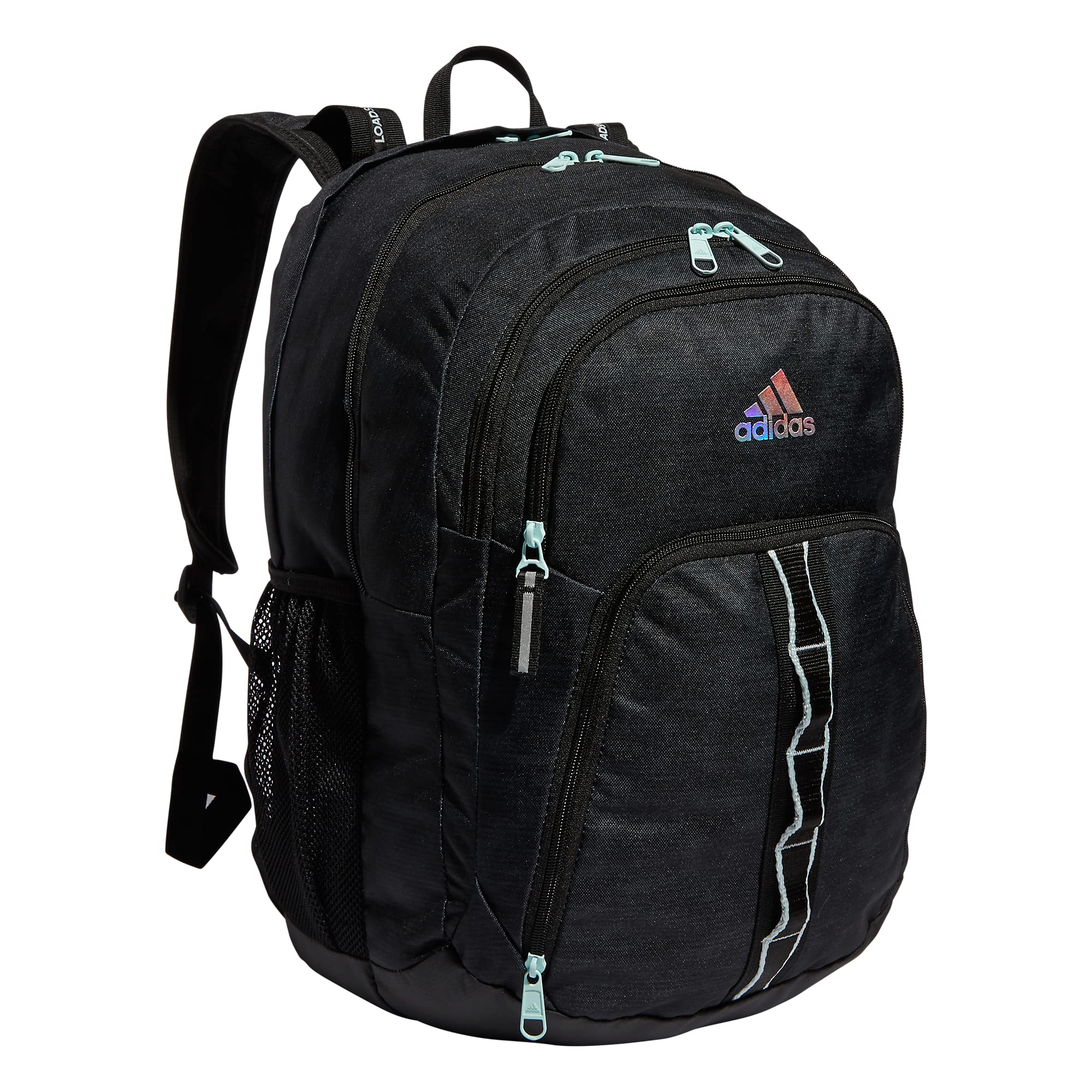 adidas Prime 6 Backpack - Lightweight Durable School Backpack for Men & Women, Water-Resistant Static Wash Black/Almost Blue/Snowglobe - Perfect for College, Travel, Gym & Everyday Use