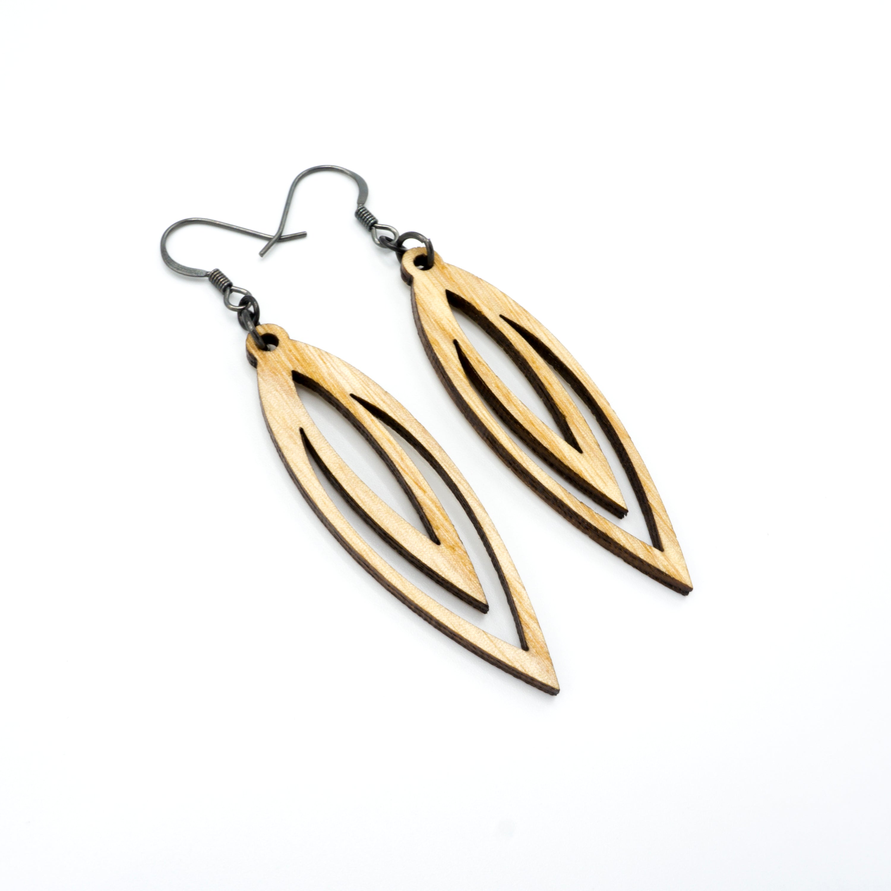 Totem 07 [S] Wooden Earrings - Handcrafted Ash Wood Dangle Earrings for Women | Boho Chic Jewelry for Everyday Wear & Special Occasions