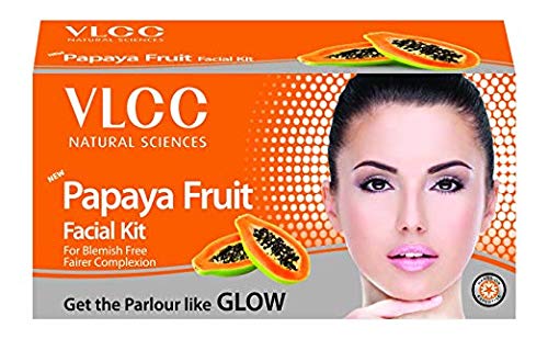 VLCC Papaya Fruit Facial Kit - 56.6g for Glowing Skin | Brightening & Exfoliating Face Mask | Perfect for Dry & Dull Skin Care Routine