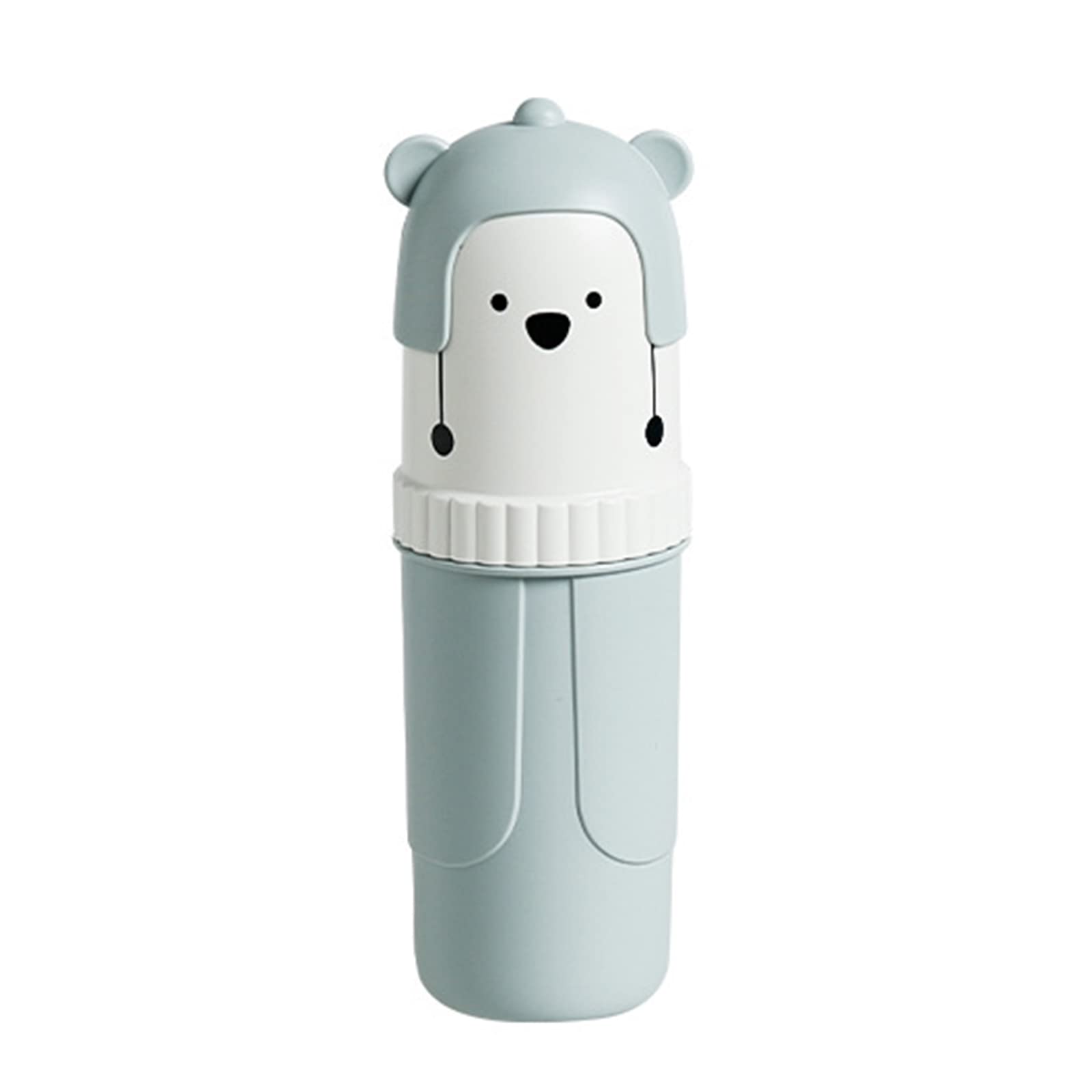 Portable Cartoon Bear Mouthwash Cup - Travel-Friendly Oral Rinsing Organizer for Camping, Hiking & Outdoor Adventures | Compact Household Toothbrush Holder for Bathroom & Travel Essentials