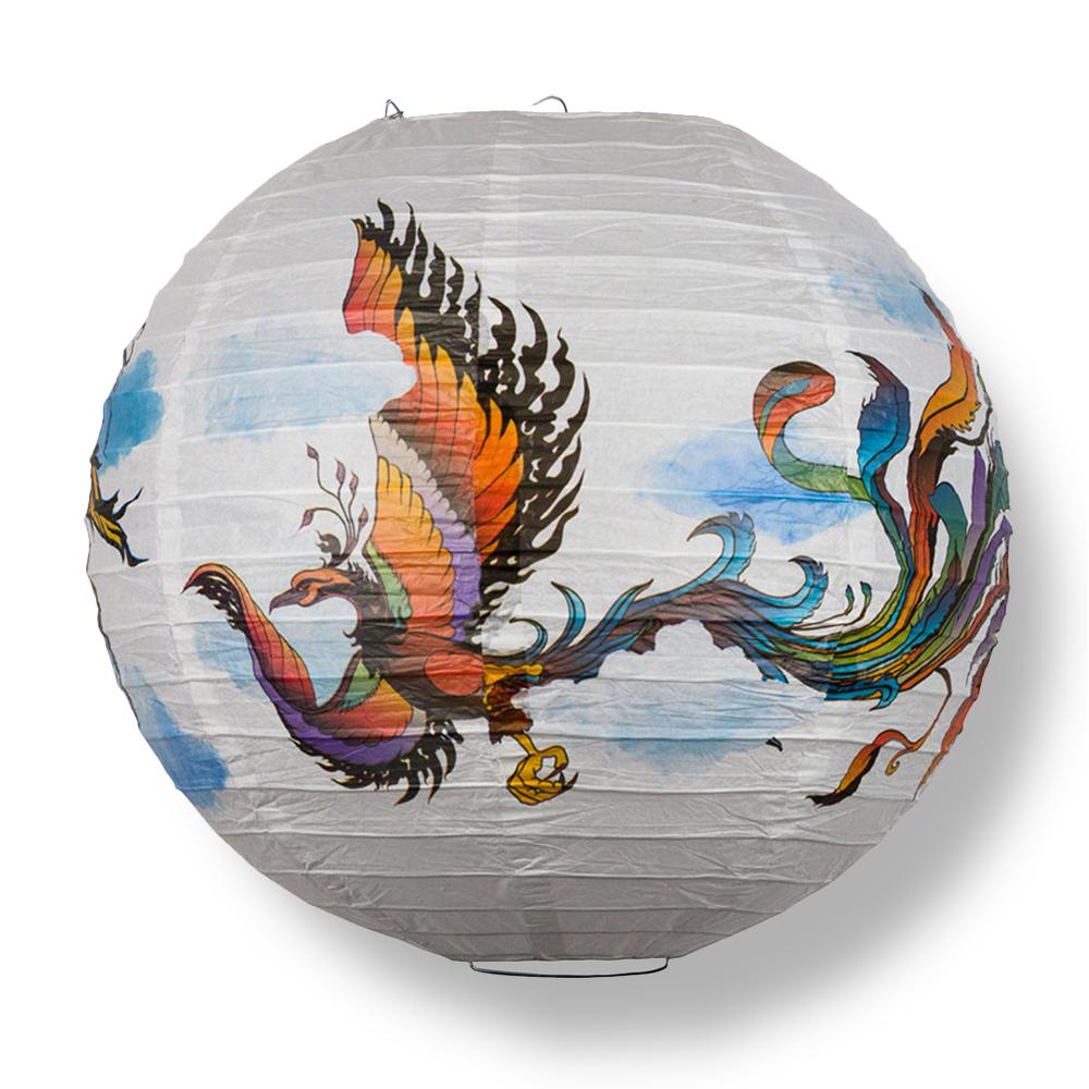12 Pack 14 Inch Flying Phoenix Paper Lanterns - Chinese Festival Decorations for Weddings, Parties & Outdoor Events