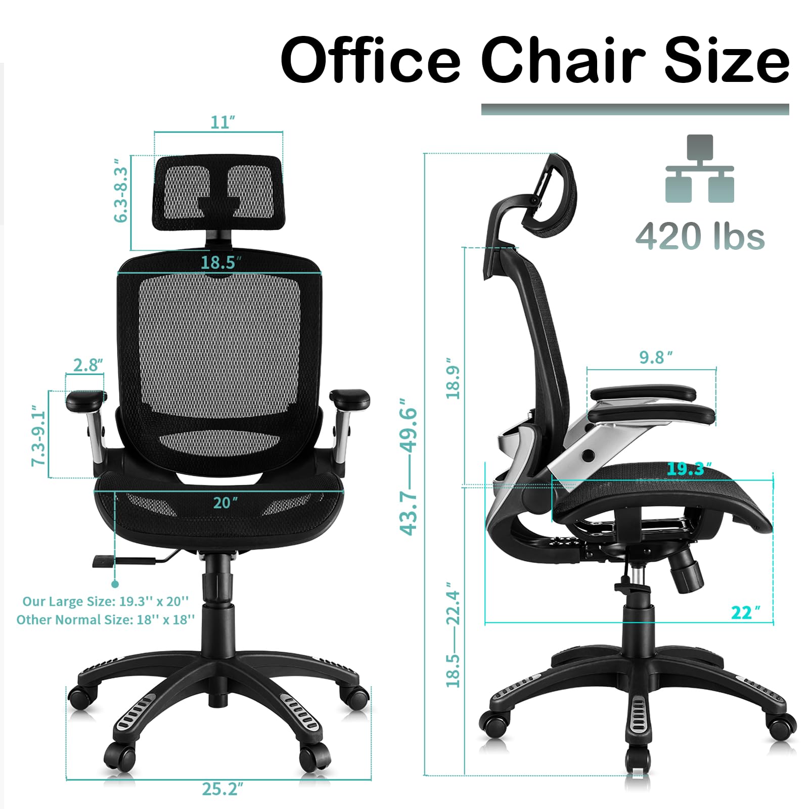 **SUNNOW Ergonomic Office Chair with Flip-Up Arms, 3D Headrest & Adjustable Tilt (90°-120°) – High Back Mesh Computer Chair for Big & Tall Users – Perfect for Home Office, Gaming & Executive Work**    *(Use Cases: Ideal for long work sessions, gaming marathons, or ergonomic support in home offices and executive workspaces.)*