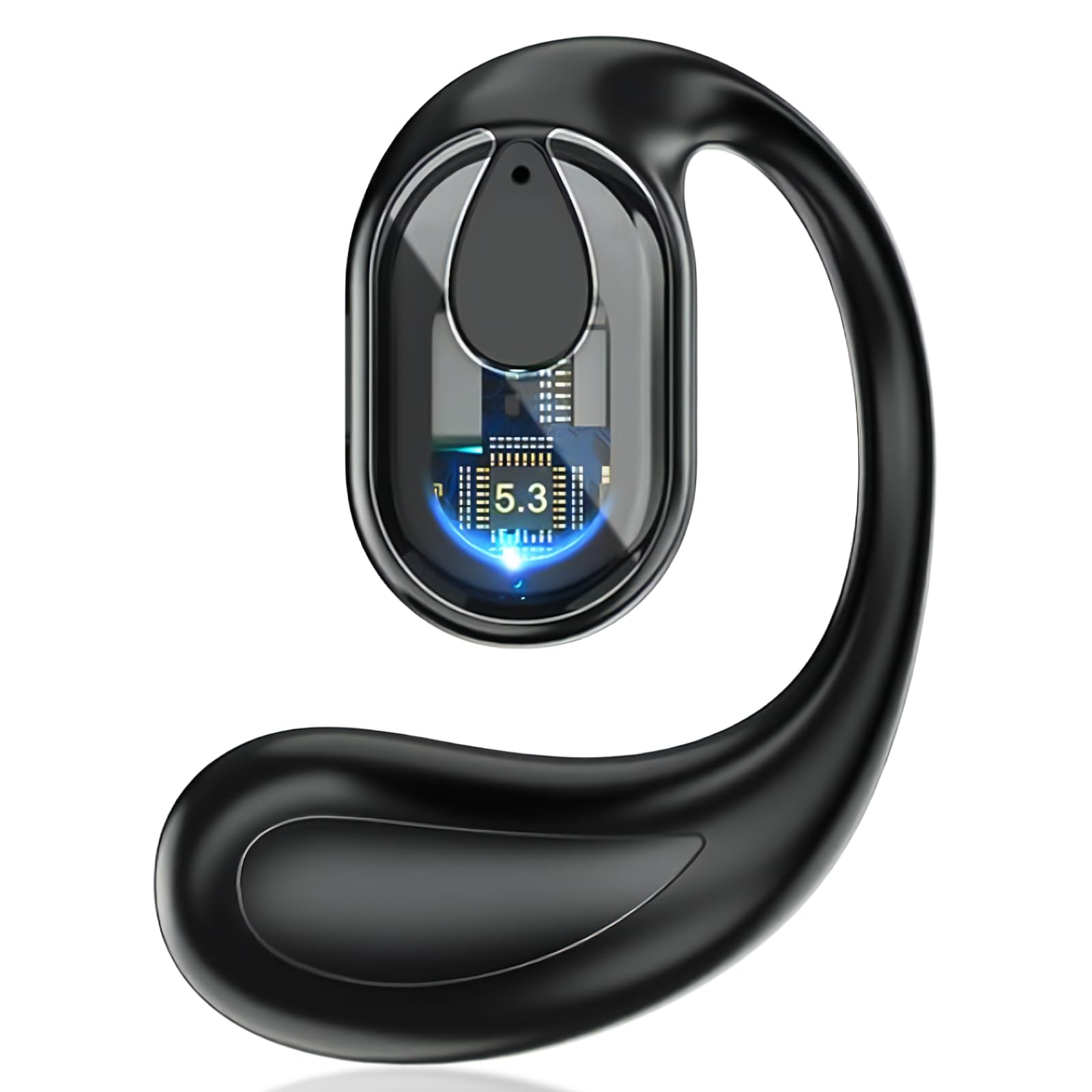 Open-Ear Wireless Headphones - Single Left Ear Bluetooth Headset with 30H Playtime, Comfortable Sports Earbuds for Running, Driving, Work & Cycling - Compatible with iPhone & Android - Perfect for Outdoor Activities, Commuting & Office Use