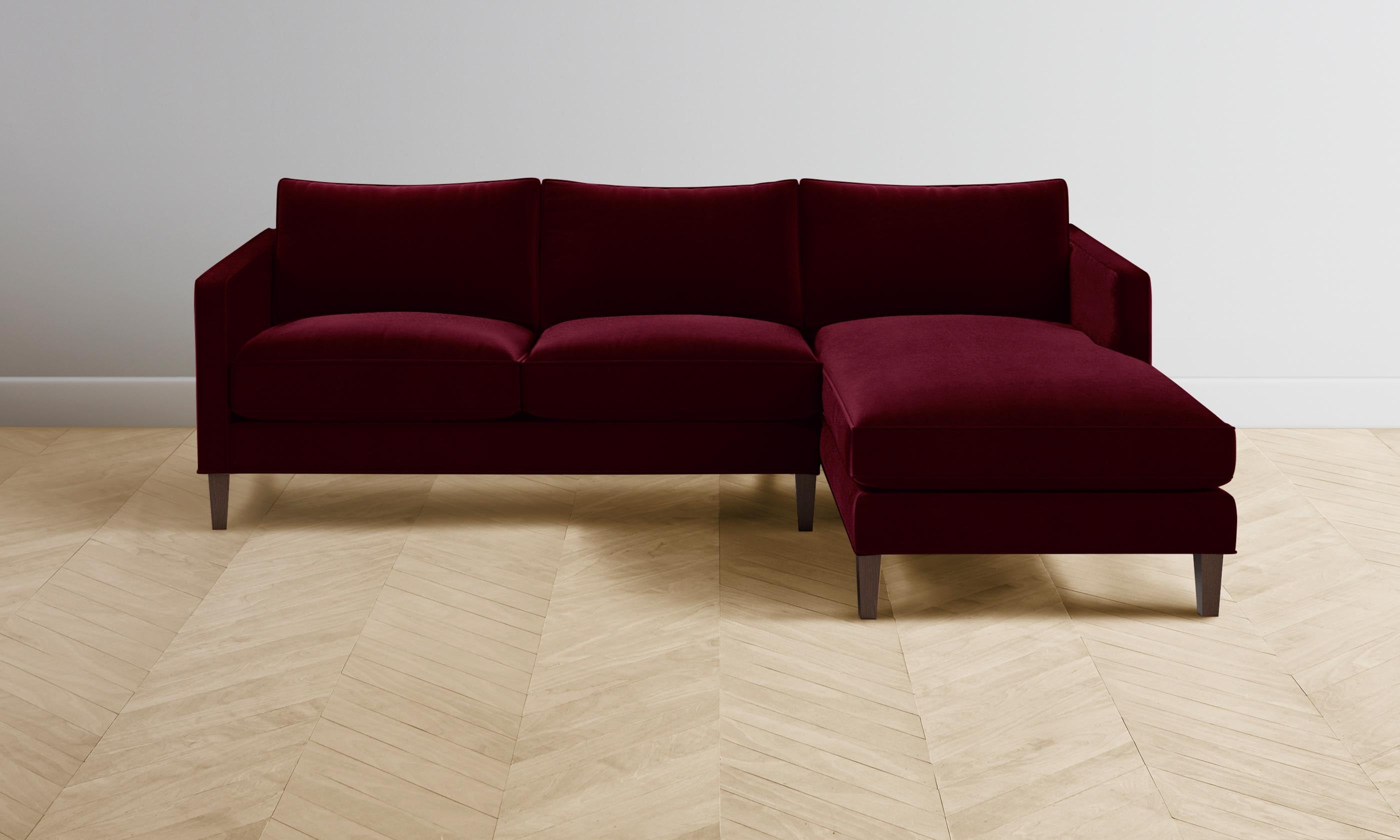 Premium Crosby Sectional Sofa - Soft Mohair Upholstery in Rich Crimson Red - Perfect for Living Room, Lounge & Cozy Home Decor
