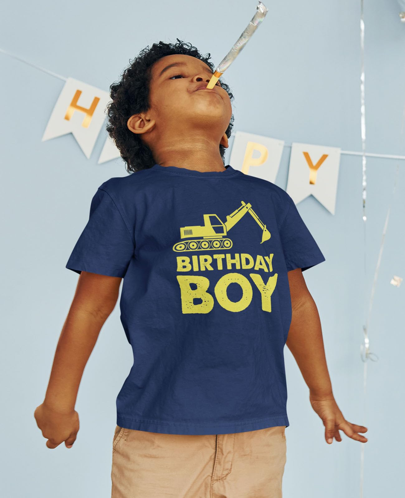 Birthday Boy Tractor Construction Party T-Shirt for Toddler & Youth Boys - Cute Kids' Birthday Outfit for Farm & Construction Theme Parties