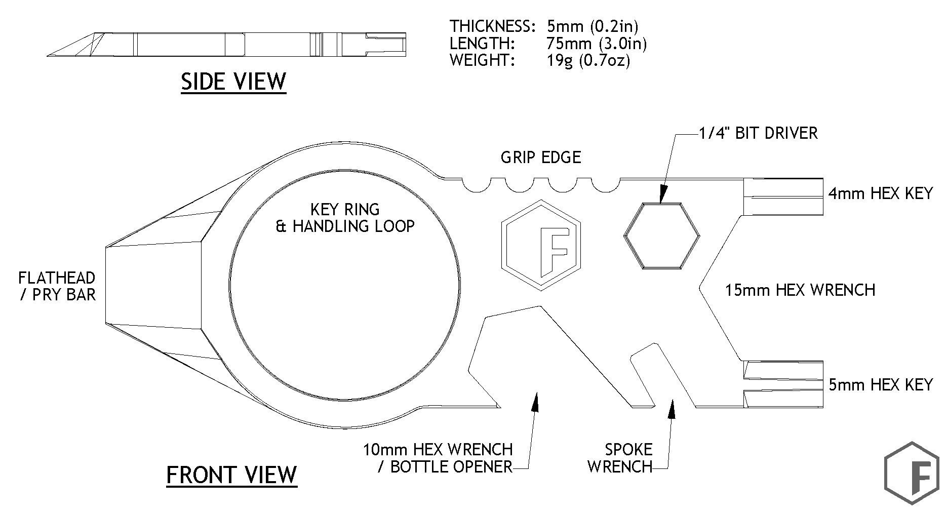 Eagle EDC Multitool for Cyclists - Compact Multi-Function Bike Repair Tool Kit with 18-in-1 Features - Perfect for Road Biking, Mountain Cycling & Emergency Bike Maintenance