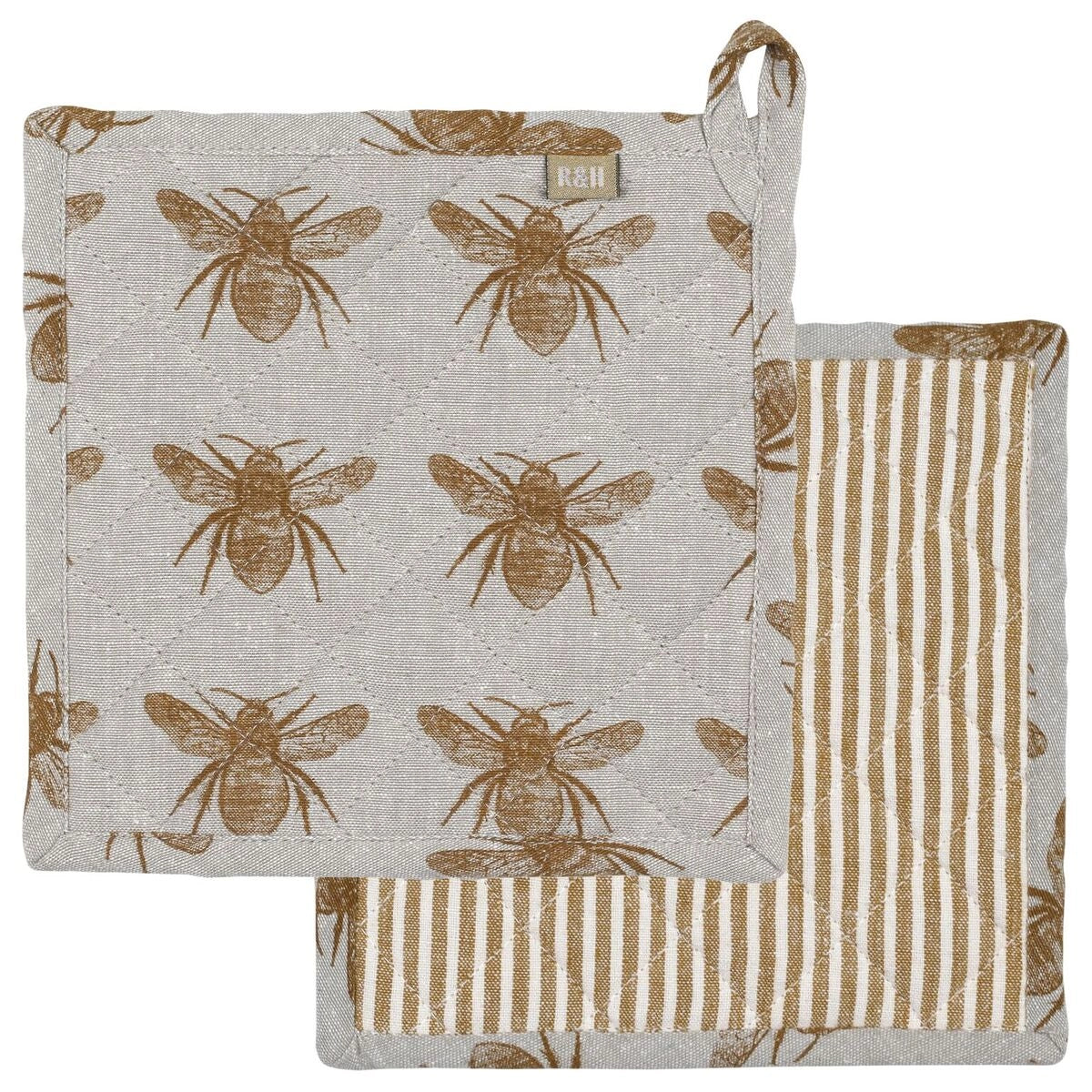 Mustard Honey Bee Trivet - Heat Resistant Kitchen Trivet for Hot Pots & Pans - Cute Bee Design Coaster for Dining Table & Countertop Protection (Perfect for Farmhouse, Cottagecore & Rustic Kitchen Decor)