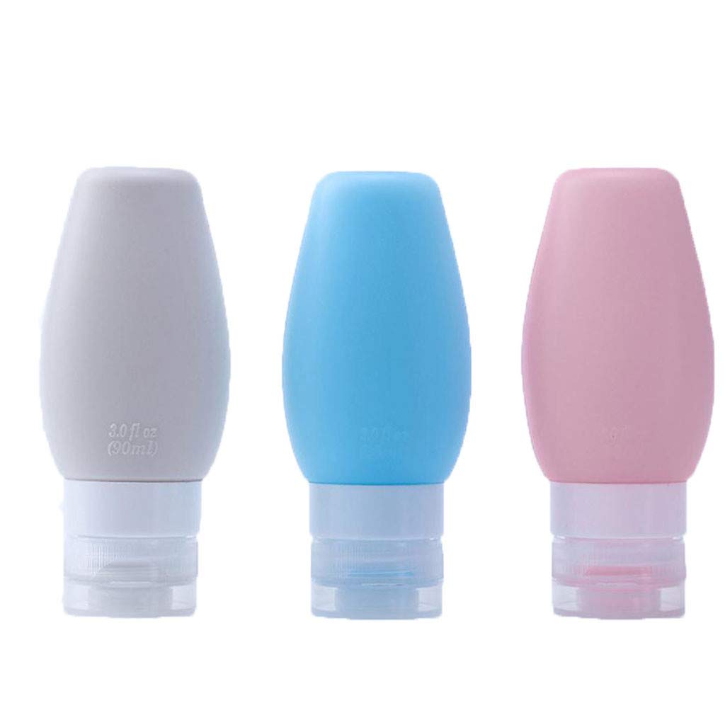 6-Piece Refillable Travel Bottles Set - Leak-Proof Silicone Squeeze Containers for Toiletries, Cleaning Supplies & Drinking - TSA Approved, White