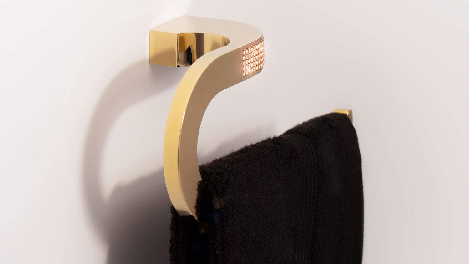 Luxury Gold Swarovski Crystal Towel Ring - Elegant Bathroom Decor