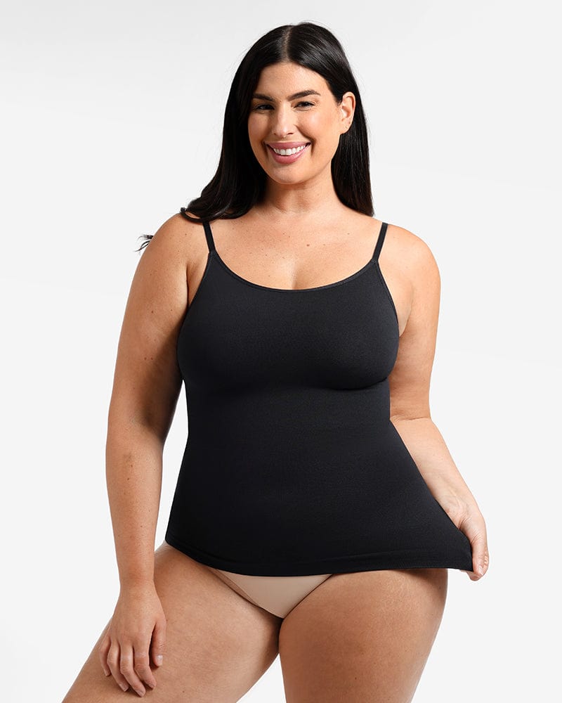 Seamless Tummy Control Shaping Cami Top for Women - Slimming Body Shaper Tank with Built-in Bra - Perfect for Workout, Layering & Everyday Wear