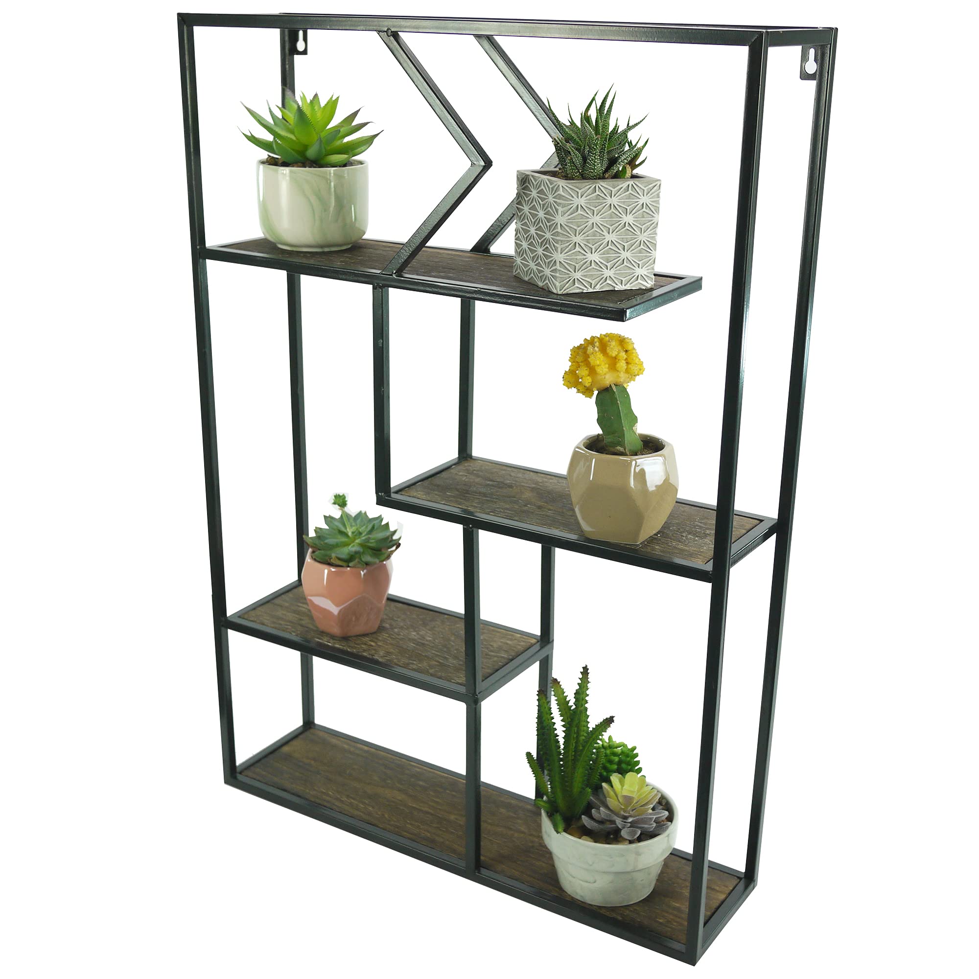 4 Tier Floating Wall Shelves - Rustic Wood Farmhouse Decor for Living Room, Bedroom & Kitchen | Wall Mounted Storage Organizer for Books, Plants & Home Decor | Admired by Nature