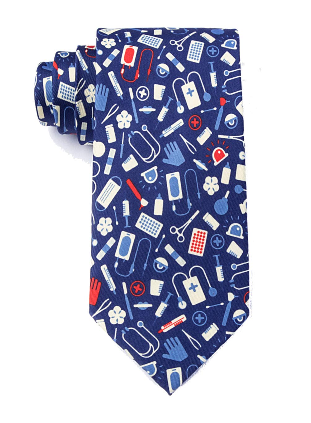 Premium Navy Blue Microfiber Medical Tie - Comfortable & Durable for Doctors, Nurses & Healthcare Professionals - Perfect for Hospitals, Clinics & Medical Offices