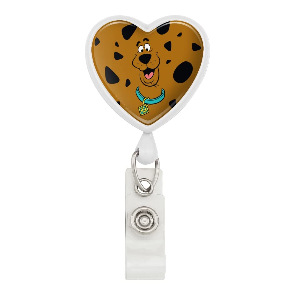 Scooby-Doo Spots Heart Lanyard Retractable Reel Badge ID Card Holder for Work, School & Events - Fun Cartoon Character Accessory for Teachers, Nurses & Fans