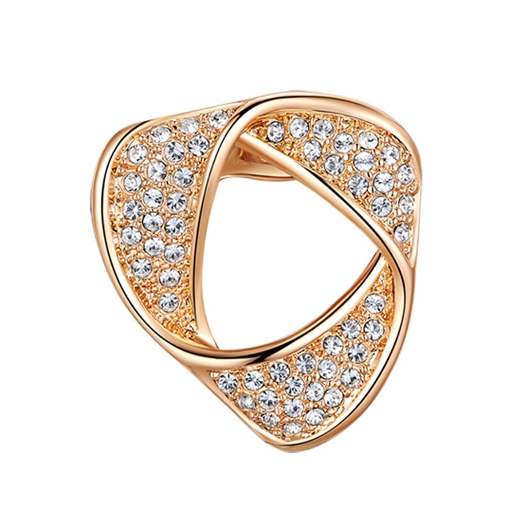 WALNUTA Gold 32x35mm Three-Ring Scarf Buckle - Elegant Women's Fashion Accessory for Shawls, Wraps & Scarves | Vintage Retro Style for Daily Wear & Special Occasions