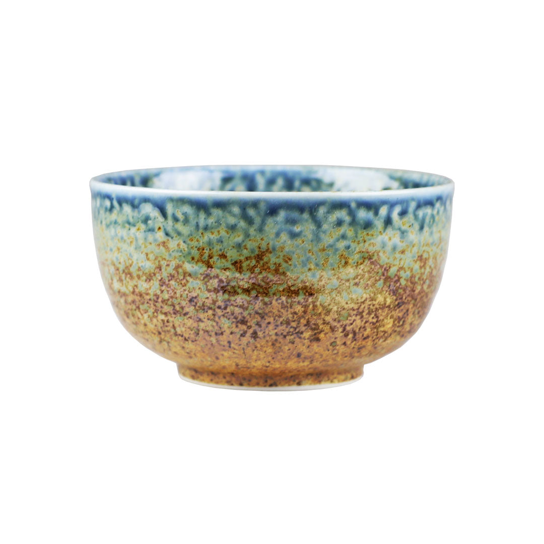 Handcrafted Ainagashi Blue Earthy Rice Bowl Chawan - 19 fl oz (5 inch Diameter) Ceramic Soup & Rice Bowl - Perfect for Japanese Cuisine, Ramen, and Tea Ceremonies