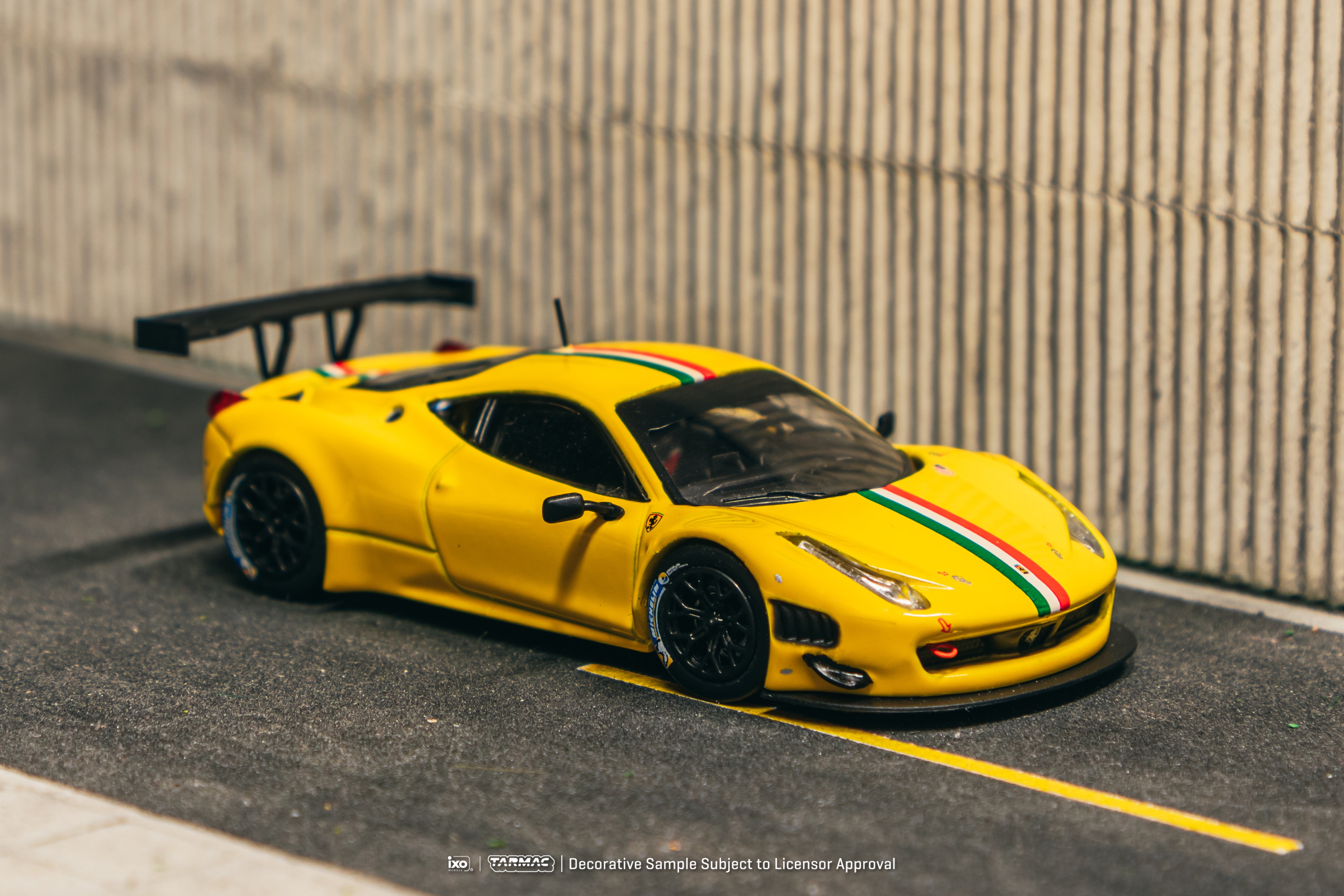 Tarmac Works 1/64 Scale Ferrari 458 Italia GT3 Diecast Model Car - Yellow - ROAD64 Collection - Perfect for Collectors, Display, and Racing Enthusiasts