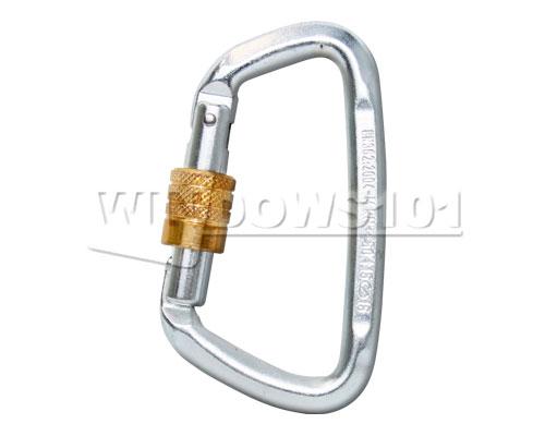 50kN Liberty Mt Steel Modified D Screw Gate Carabiner - Heavy Duty Climbing, Hiking & Outdoor Safety Gear