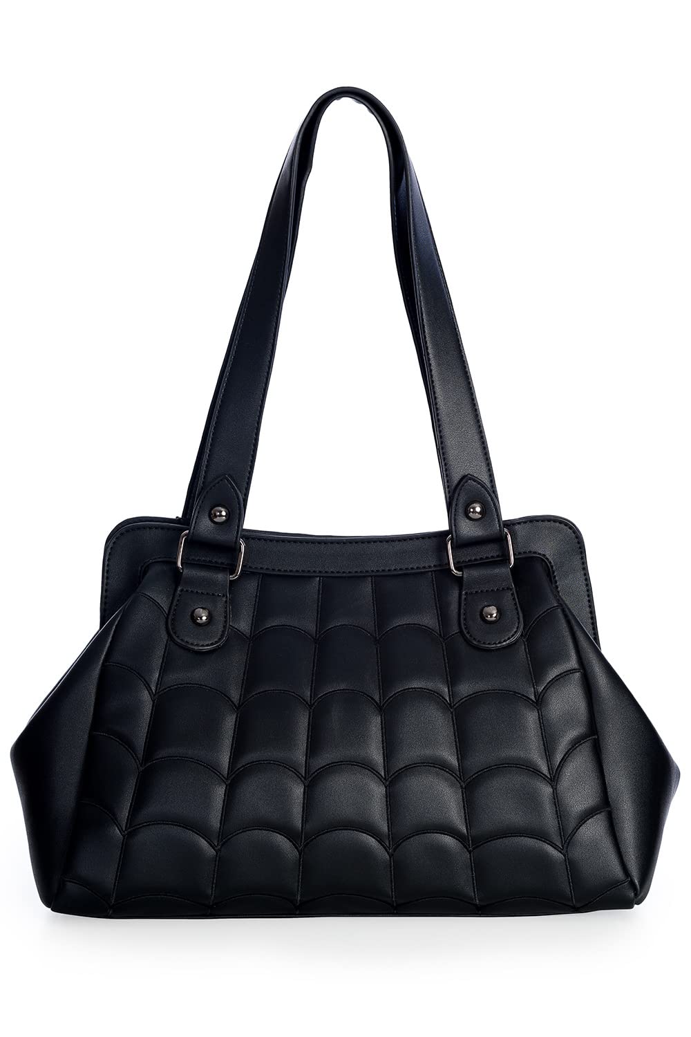 Lost Queen Women's Spider Bite Web Handbag Gothic Webbed Purse - Unique Gothic Clutch for Halloween, Cosplay & Alternative Fashion