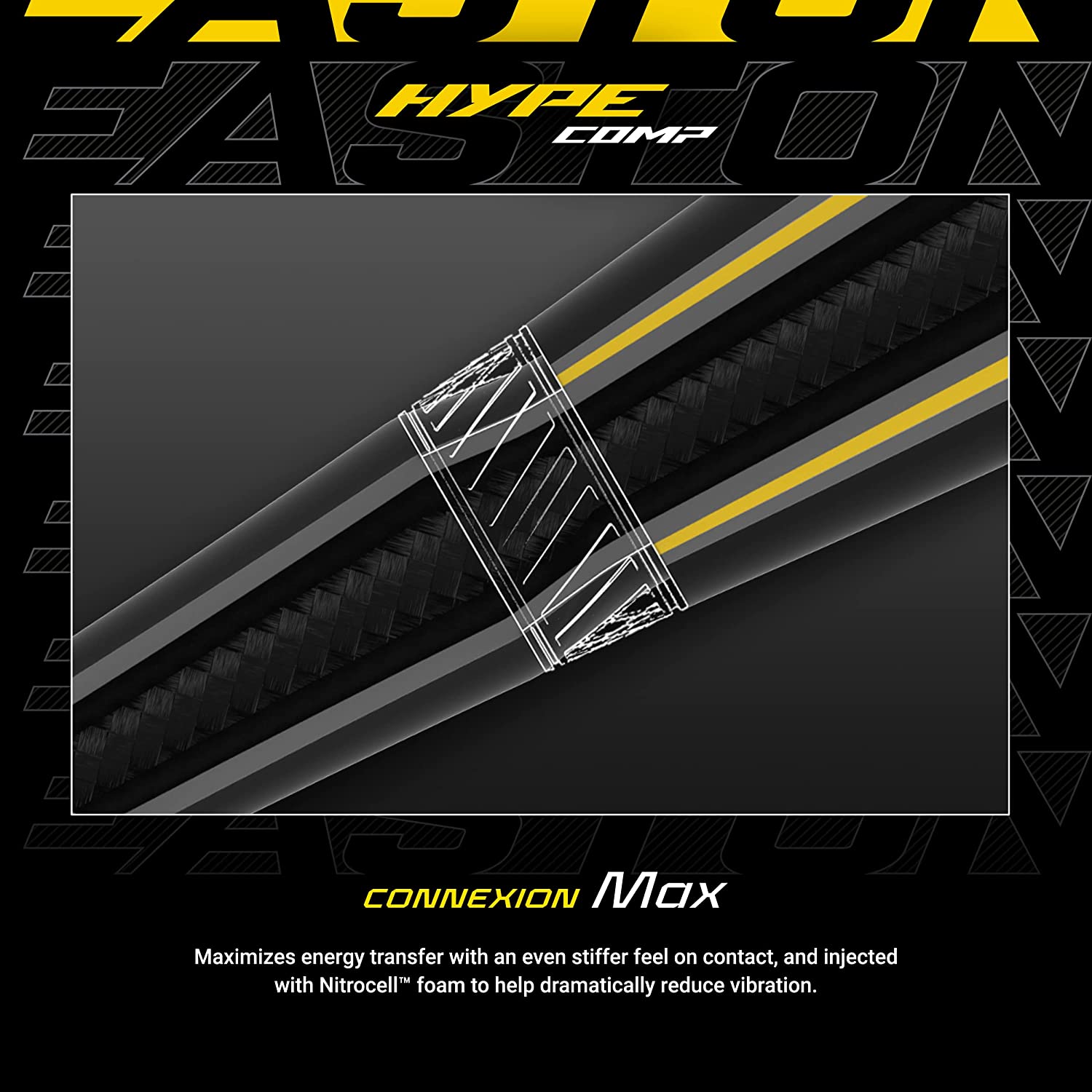 Easton 2023 Hype COMP USSSA Baseball Bat - Black/Yellow Composite | Perfect for Youth & Adult League Games, Tournaments & Training