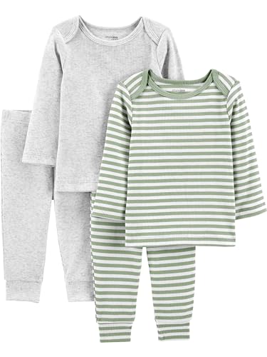 Grey Heather/Sage Green Stripe
