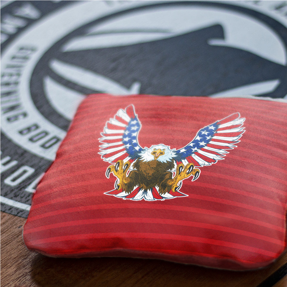 Premium 'Merica Synergy Pro Cornhole Bags - Regulation Size & Weight for Backyard Games, Tailgating, and Outdoor Parties