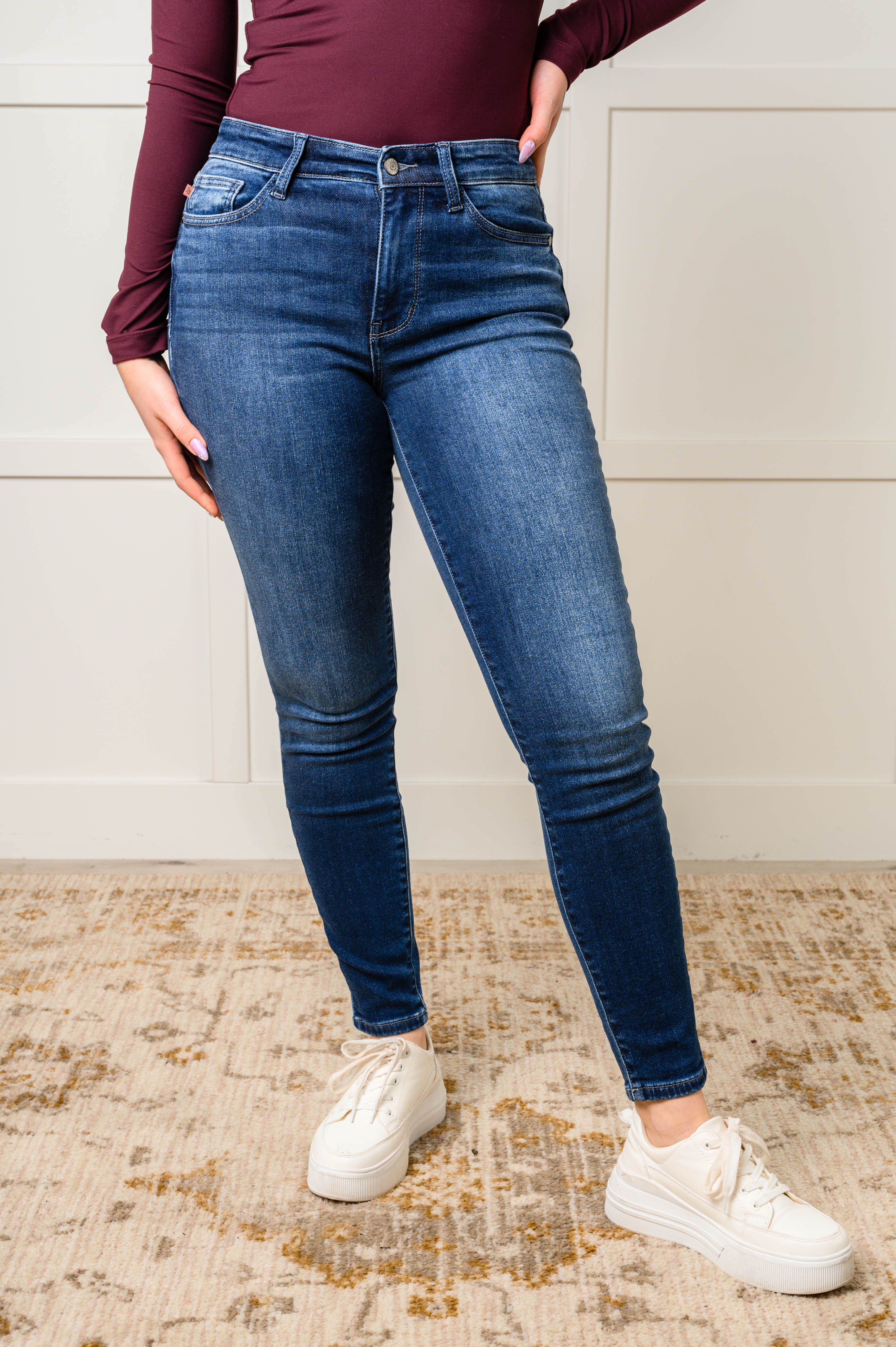 Skylar Mid Rise Thermal Vintage Skinny Jeans for Women - Cozy Winter Stretch Denim Pants - Perfect for Casual Outfits & Cold Weather Fashion