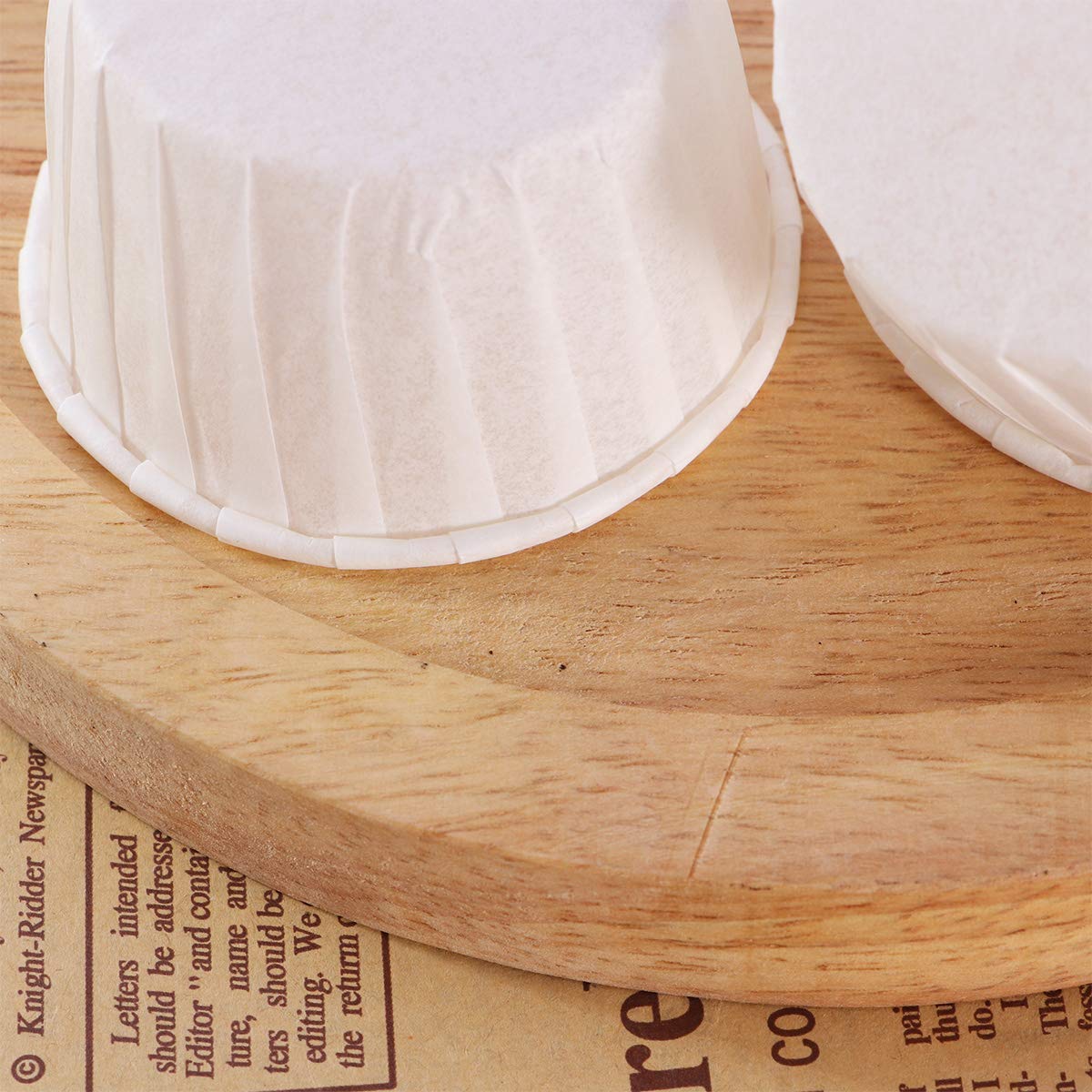 DOITOOL 50pcs Non-Stick Baking Paper Cups - White Cupcake Liners, Muffin Wrappers & Cake Roll Pans for Oven - Perfect for Birthday Parties, Baking, and Home Dessert Making