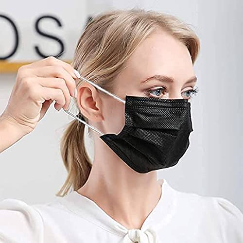 FLTR General Use Face Mask, Black, 75 Count (10 Pack) - Comfortable & Breathable for Daily Wear, Work, Travel & Public Safety
