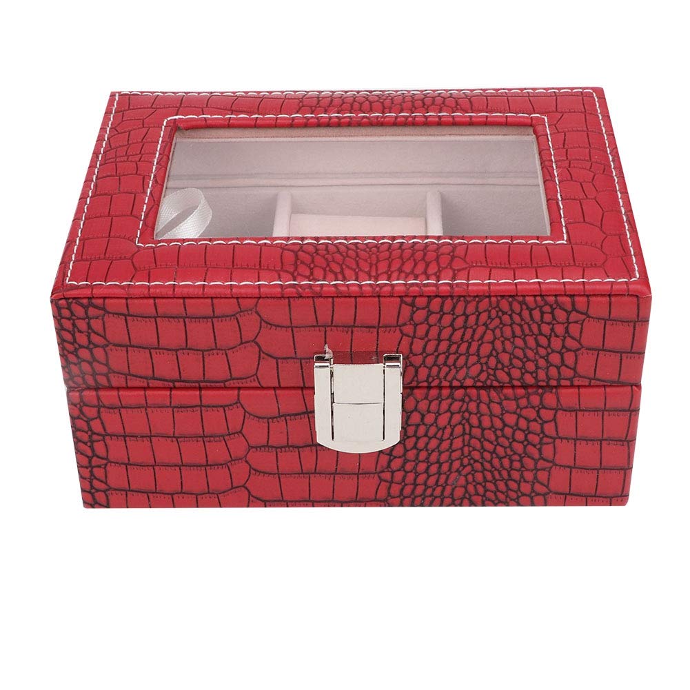 CHICIRIS Jewelry & Watch Organizer - Multi Sunglasses Storage Case for Women & Men, Eyeglasses Display Holder, Sunglasses Jewelry Collection Box - Perfect for Travel, Home & Retail Store Display (Red)