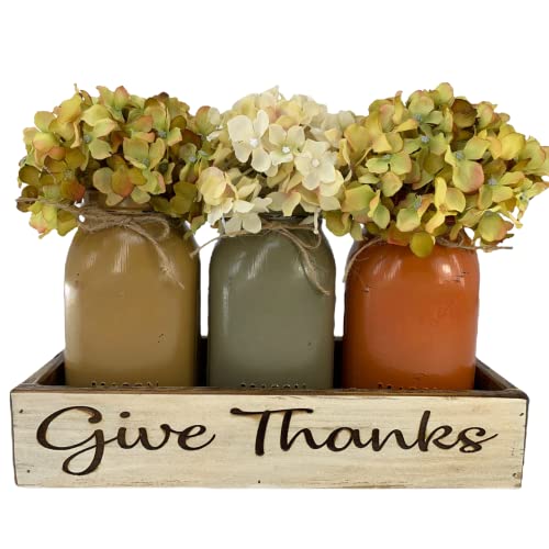 Personalized Engraved Wood Tray for Fall Thanksgiving Decor - Custom Name Canning Pint Quart Jars with Optional Florals - Rustic Wedding Anniversary Housewarming Gift for Kitchen Table Centerpiece | Perfect for Holiday Gatherings & Farmhouse Decor
